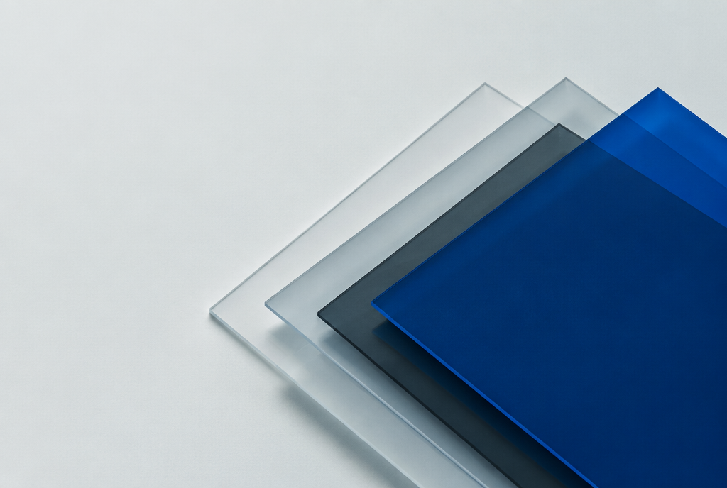 An arrangement of translucent design folios