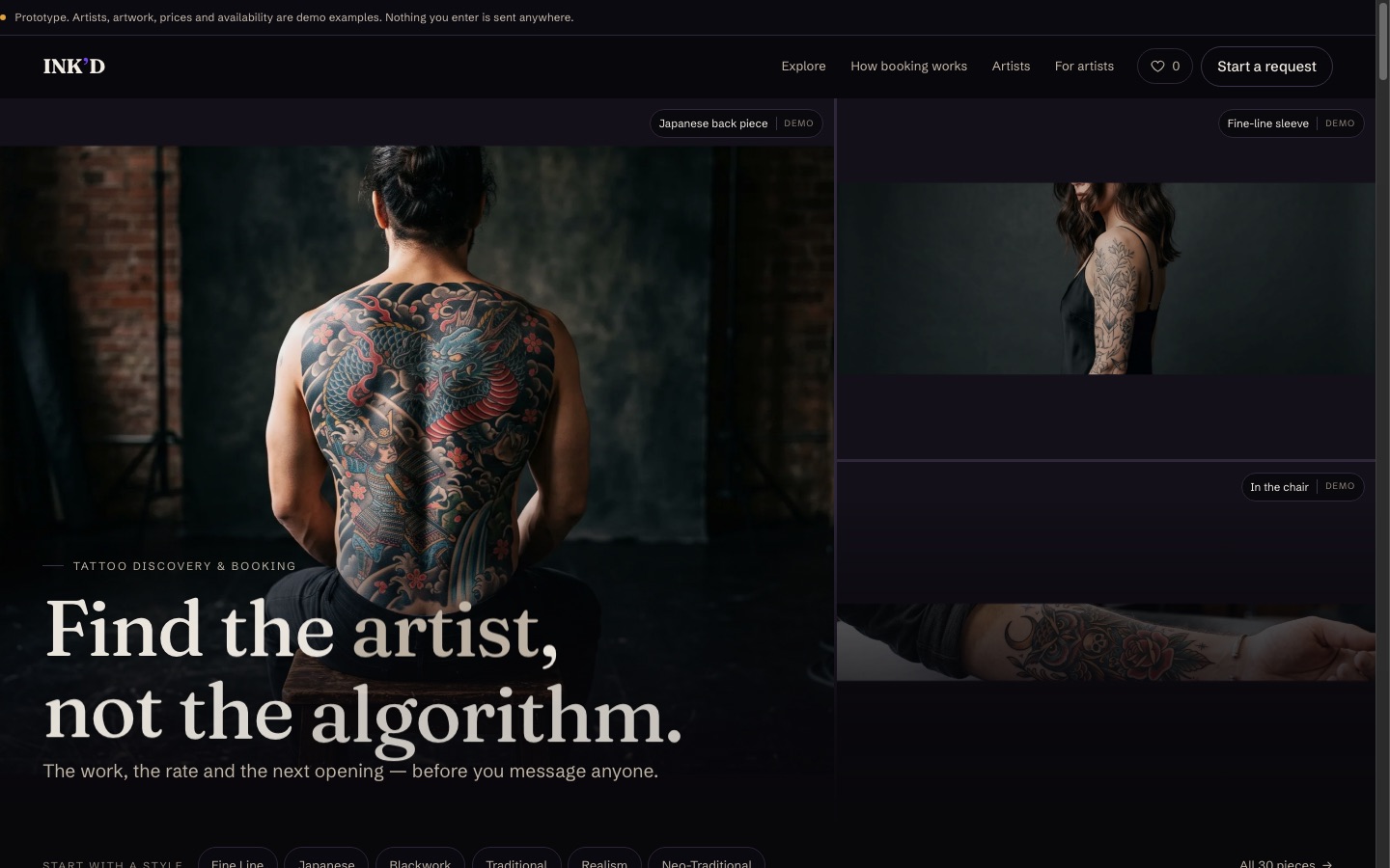 INK'D website screenshot